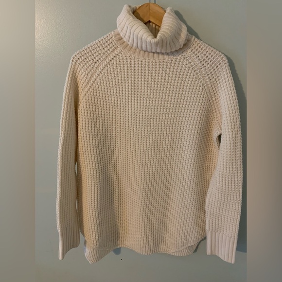 Hatch maternity waffle wool turtleneck sweater ivory p - Picture 3 of 6